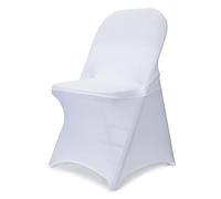 Babenest Lot de 30 Housses de Chaise Pliantes en élasthanne - Universelles, Extensibles et lavables - Housses de Protection pour Mariage, Vacances, Banquet, fête, célébration (Blanc)