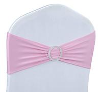 Babenest Lot de 30 nœuds de chaise en élasthanne extensible de qualité supérieure avec boucle coulissante taille unique pour décoration de mariage, fête, cérémonie, réception, banquet (rose)