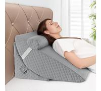 Babenest Oreiller de lit orthopédique en forme de coin, ensemble de 3 oreillers triangulaires avec appui-tête pour l'élévation des jambes, après chirurgie, reflux acide, soutien du dos, coussin
