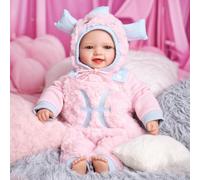 BABESIDE Bebe Reborn Fille - 17 Pouces Renaître Poupées Doux Souriant Corps en Coton Doux - Lifelike Nouveau-nés Réalistes Câlin Enfant Cadeau d'anniversaire Ensemble