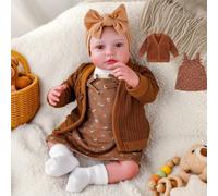 BABESIDE Bebe Reborn Fille Poupee, Vinyle de 20 Pouces Bébé Reborn Réaliste | Poupon Bebe avec Ensemble Robe&Accessoires, Poupée avec Corps en Tissu, Bras et Jambes en Vinyle, Poupon Interactif de 3+ Ans