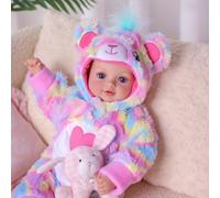 BABESIDE Poupée Réaliste Fille 17 Pouces - Adorable Bébé Nouveau-né Souriant, Corps Doux et Câlin avec Tenue Colorée & Accessoires, Jouet Compagnon pour Enfants 3+