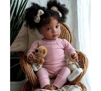 BABESIDE Poupée Reborn - 20 Pouces Réaliste Nouveau-né Poupée Fille Lifelike Bébé Poupée Corps en Tissu Doux Poupées Réincarnées Vraie Poupée Ouvrez Les Yeux avec Accessoires de Jouet