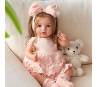 BABESIDE Poupée Reborn Fille 20 Pouces - Bébé Reborn Réaliste avec Corps en Tissu Doux, Cheveux Longs, Vêtements et Accessoires, pour Enfants de 3 Ans et Plus