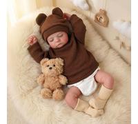 BABESIDE Poupée Reborn Réaliste - 17 Pouces Bébé Reborn Garçon avec Corps en Tissu, Poupée Nouveau-né Con Tenue et Accessoires pour Filles et Garçons dès 3 Ans