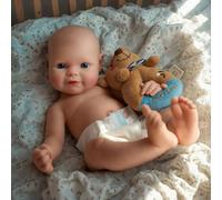BABESIDE PoupéE Reborn Silicone EntièRement - Le Corps Complet des BéBé Reborn De 16 Pouces Est Fabriqué en Silicone Souple Et Lesté pour Se Sentir comme Un Vrai BéBé
