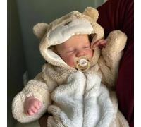 BABESIDE Réaliste Reborn Bébé Dolls Garçon 17 Pouces Fait à la Main Reborn Babies Dolls Nouveau-né Bébé avec Corps en Vinyle Doux Real Life Baby Dolls avec Accessoires de Jouet Fermer Les Yeux
