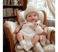 BABESIDE Reborn-Baby Dolls 17 Pouces Mia Réaliste Reborn Nouveau-né Bébé Poupées Fille avec Corps Doux Mignon Doux Sourire Vraie Vie Bebe Poupees Réalistes Vrais Détails de la Peau