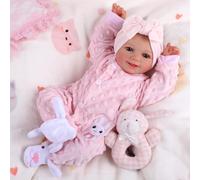 BABESIDE Reborn Poupée Sunny 17 Pouces Réaliste Nouveau-né Poupee Fille Lifelike Corps en Vinyle Doux Réincarnées Vraie Poupées Ouvrez Les Yeux