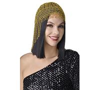 BABEYOND 1920s Flapper Cap Bandeau Perle Vintage Coiffe Bandeau Casque 1920s Accessoires Doré