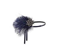 BABEYOND 1920s Flapper Headband Roaring 20s Headpiece Gatsby Ostrich Feather Headpiece with Crystal