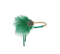 BABEYOND 1920s Flapper Headband Roaring 20s Headpiece Gatsby Ostrich Feather Headpiece with Crystal