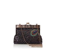 BABEYOND 1920s Flapper Peacock Clutch Vintage Gatsby Sequined Evening Handbag Beaded Bag