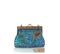 BABEYOND 1920s Flapper Peacock Clutch Vintage Gatsby Sequined Evening Handbag Beaded Bag