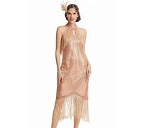BABEYOND 1920s Long Fringed Flapper Gatsby Art Deco Dress