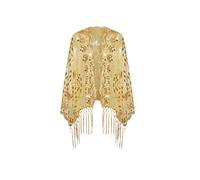 BABEYOND 1920s Sequined Shawl Châle Pashmina, doré, Taille Unique Femme