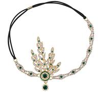 BABEYOND Accessoires Flapper de Costume Déguisements Années 1920 - Bandeau Cristal Gatsby Inspiré Feuille Couronne Perle (Vert)