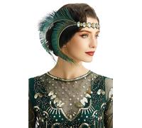 BABEYOND Bandeau de cheveux pour femme des années 20 avec plumes pour costume de Grande Gatsby