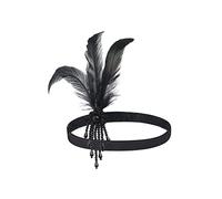 BABEYOND Bandeau Gatsby Cristal 1920s Plume Flapper Accessoires Charleston Vintage Noir