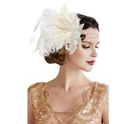 BABEYOND Bandeau Gatsby, Headband Cristal 1920s Plume Gatsby Flapper Accessoires Charleston Bandeau Année 20 Vintage Partie à Thème