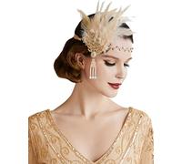 BABEYOND Bandeau Plume Année 20 Gatsby Couronne Plume Accessoires Gatsby Flapper Bandeau des Année 1920 Serre-tête Vintage Classique Partie à Thème