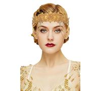 BABEYOND Bandeau style années 20 Gatsby le Magnifique pour femmes Accessoire capillaire vintage Or