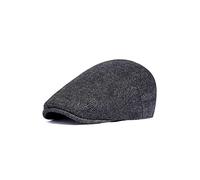 BABEYOND Casquette Plate Homme 1920s-Chapeau Béret Vintage pour Homme Chapeaux Gavroche Chevrons Tweed Béret pour Soirée Accessoires de Costume Gatsby,Noir,L