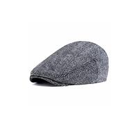 BABEYOND Casquette Plate Homme 1920s-Chapeau Béret Vintage pour Homme Chapeaux Gavroche Chevrons Tweed Béret pour Soirée Accessoires de Costume Gatsby(Gris)