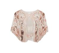 BABEYOND Châle Vintage des Années 1920s pour Femme Cape de Flapper pour Mariage Accessoires Charleston 20s Boléro Style Gatsby Partie à Thème Soirée Rose