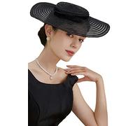 BABEYOND Chapeau Bibi à Large Bord pour fête de thé ou Cocktail, Noir, Taille Unique