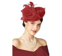 BABEYOND Chapeau bibi pour femme avec plumes et fleurs en maille filet, coiffe élégante avec pince à cheveux pour mariage, fête de course, cocktail