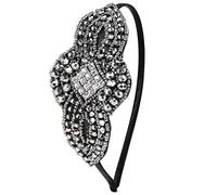 BABEYOND Coiffe art déco années 1920 avec strass noirs pour femme (style 4-argent)