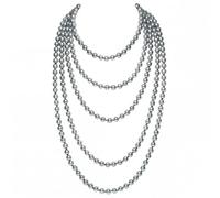 BABEYOND Collier de perles d'imitation tendance Art Déco Gatsby Costume Accessoires Long collier de perles, 2er Pack, Plastique
