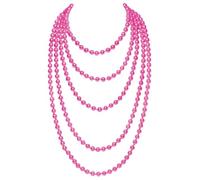 BABEYOND Collier de perles d'imitation tendance Art Déco Gatsby Costume Accessoires Long collier de perles, 2er Pack, Plastique