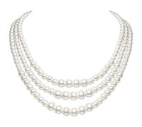 BABEYOND Collier Perle Imitation pour Femme Style Années 1920 avec Plusieurs Rangs Ras du Cou en Perles d'imitation pour mariage accessoire de costume rétro Gatsby Style-2