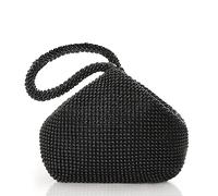 BABEYOND Coucoland Sac à main Mariage en Strass Pochette de Cocktail Exquis pour femme Couleur Unie Style années 1920S, 1 - Noir., Taille unique, Élégant