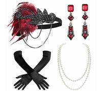 BABEYOND Ensemble d'accessoires pour Déguisement de Gatsby des Années 1920 avec bandeau, collier, gants-Set 32