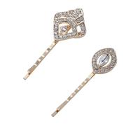 BABEYOND Épingles à cheveux vintage pour femme - Style années 1920 - Strass - Plume - Gatsby le Magnifique (A-Gold)