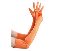 BABEYOND Gant de Soirée Femme Gant Long Satin Gant Mariage Satin Accessoire de Robe Année 1920 Style Classique pour Mariage Soirée Opéra Taille Élastique (Orange)