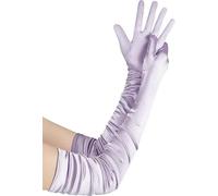 BABEYOND Gants en satin pour femme - Gants de coude - Accessoires des années 1920 - Pour les fêtes de Gatsby, les visites d'opéra, les bals, les fêtes d'anniversaire, violet/transparent, 70