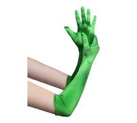 BABEYOND Gants Longs en Satin-Gants de Soirée Opéra des Années 20 Longueur des Coudes Extensibles Classique pour Mariage Soirée Opéra Vert 55CM
