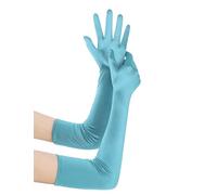 BABEYOND Gants Longs en Satin-Gants de Soirée Opéra des Années 20 Longueur des Coudes Extensibles Classique pour Mariage Soirée Opéra Bleu Ciel 55CM