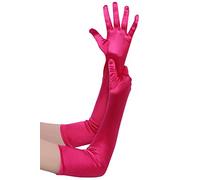 BABEYOND Gants Longs en Satin-Gants de Soirée Opéra des Années 20 Longueur des Coudes Extensibles Classique pour Mariage Soirée Opéra Rose 55CM