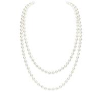 BABEYOND Long collier en perles d'imitation Tendance de Style Collier Long de Fausses Perles pour Mariage Fiançailles 140 cm Blanc