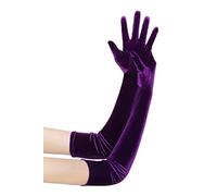 BABEYOND Longs gants de fête d'opéra - Gants de coude en velours style années 1920 Gatsby, violet foncé, taille unique