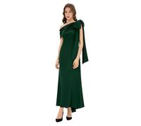 BABEYOND Robe de cocktail longue pour femme, avec nœud papillon, élégante, festive, sexy, moulante, pour fête, mariage, vert foncé, XL