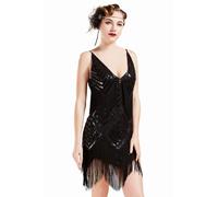 BABEYOND Robe Gatsby de Bal-Robe de Soirée pour Femme 1920s Robe Cocktail Col V Années 20