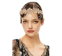 BABEYOND Serre-tête Gatsby Flapper années 1920 avec strass - Accessoire Charleston pour femme