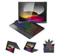 BABG Étui avec clavier pour iPad 10e génération et iPad 11e (A16, 2025), iPad Air 11/iPad Pro 11" et iPad Air 5e/Air 4ème clavier, sans pavé tactile, pivotant à 360°, 7 modes d'utilisation