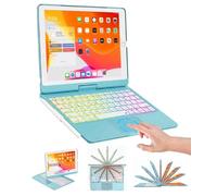 BABG Étui avec clavier pour iPad 9{^>e<^} génération, clavier rétroéclairé rotatif à 360° avec porte-crayon pour iPad 10,2" 9{^>e<^} génération 2021/8{^>e<^} génération 2020/7{^>e<^} génération 2019